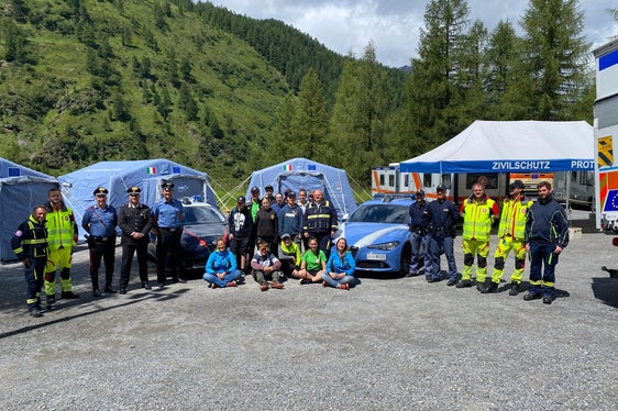 Foto di gruppo al campo scuola della Protezione Civile di Solda (Foto: ASP/Protezione Civile della Croce Bianca)