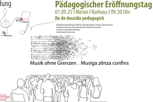Führungskräfte und Lehrpersonen der Deutschen und ladinischen Musikschulen beginnen das neue Musikschuljahr am Montag, 1. September, mit einem Pädagogischen Eröffnungstag im Meraner Kurhaus