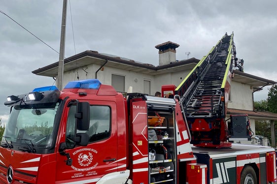 Un mezzo dei Vigili del fuoco altoatesini durante uno degli interventi in Friuli-Venezia-Giulia. (Foto: Vigili del fuoco volontari)