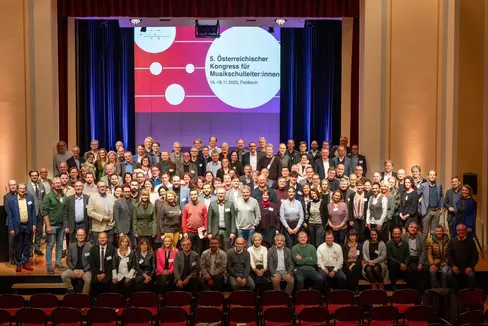 Mit den neun österreichischen Bundesländer hat auch Südtirol am Kongress aller Musikschulleiterinnen und -leiter Österreichs in Feldkirch teilgenommen. Thema war die Musikschule im Wandel. (Foto: Komu)