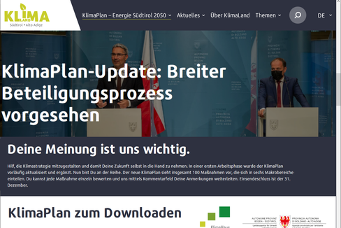 Grazie al nuovo portale www.klimaland.bz i cittadini possono partecipare attivamente alla revisione del piano sul clima, proponendo misure ed osservazioni. (Foto Casaclima/Klimahaus)