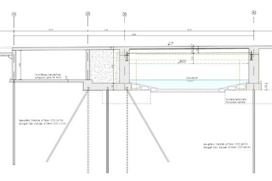 Der Längsschnitt der neu zu errichtenden Brücke über den Gsieserbach bei Innerpichl. (Foto: LPA/Ressort für Mobilität und Infrastrukturen)