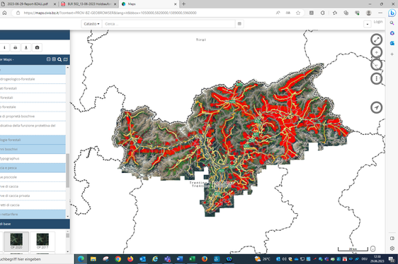 Die aktualisierte Borkenkäfer-Befallsituation einschließlich der Käfernester aus 2021 und 2022 ist im Geobrowser unter Maps (civis.bz.it) einsehbar. (Foto: LPA)