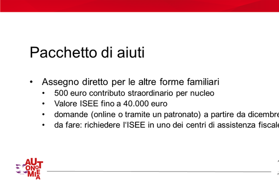 Una delle slide presentate nel corso della conferenza stampa odierna (Fonte: ASP)