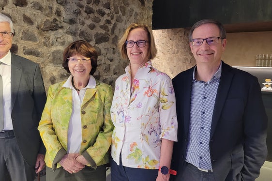 I responsabili del progetto Historegio: da sinistra Andrea Leonardi, Brigitte Mazohl, Gunda Barth Scalmani e Oswald Überbacher (Foto: Euregio/Armin Gluderer)