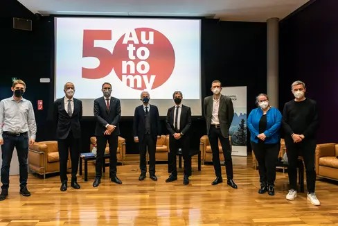 L’evoluzione dell’Autonomia altoatesina negli ultimi decenni e le sfide dei prossimi anni sono state al centro della Matinee dell’Autonomia (Foto: ASP/Eurac Research)