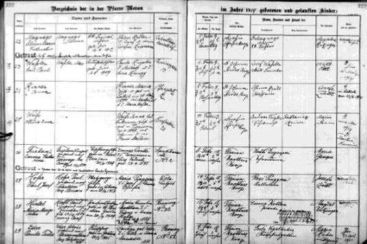 Taufbuch der Meraner Nikolauspfarrei mit dem Geburts- und Taufeintrag von Silvius Magnago.