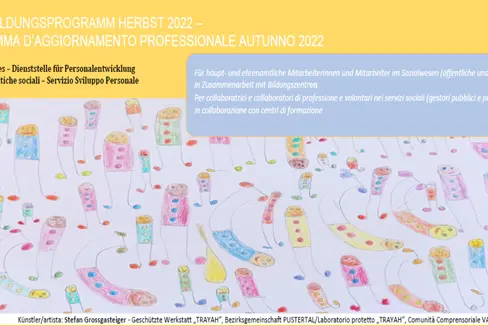 Il programma dei corsi di formazione e di aggiornamento è accessibile online sul sito web della Provincia (Foto: ASP/Disegno di Stefan Grossgasteiger)