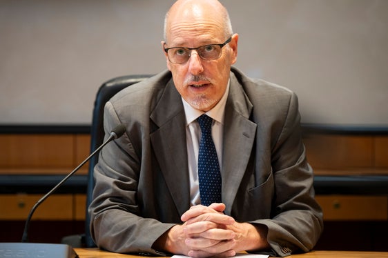 Il capo della delegazione italiana nella Convenzione delle Alpi del Ministero dell’Ambiente e della Sicurezza Energetica, Paolo Angelini (Foto: USP/Fabio Brucculeri)
