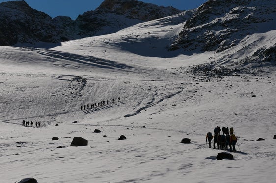 L’escursione sul ghiacciaio di Solda è stata uno dei momenti clou del campo glaciologico di quest’anno (Foto: USP/Dipartimento Istruzione e Formazione tedesca/Christian Aspmair)