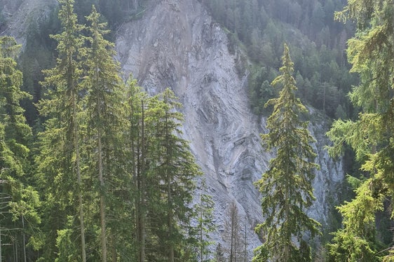 Im Bild die Abbruchstelle, von der sich geschätzte 5000 bis 10.000 Kubikmeter Material gelöst haben. (Foto; LPA/ Landesamt für Wildbach- und Lawinenverbauung Ost in der Agentur für Bevölkerungsschutz)