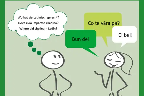 Una delle immagini presenti all'interno dei nuovi volumi dedicati allo studio base del ladino. (Foto: Micurà de Rü)