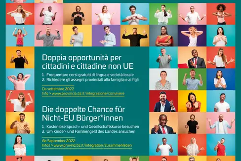 Das Plakat aus der Informationskampagne Zusammenleben der Koordinierungsstelle für Integration