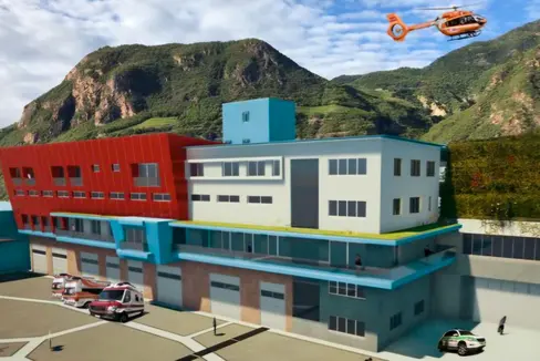 Die Rettungsdienstzentrale am Bozner Krankenhaus soll erweitert werden. Die Landesregierung hat die technischen Eigenschaften und den wirtschaftlichen Rahmen für das Vorhaben genehmigt. (Rendering: LPA/Ressort für Hochbau und technischer Dienst)