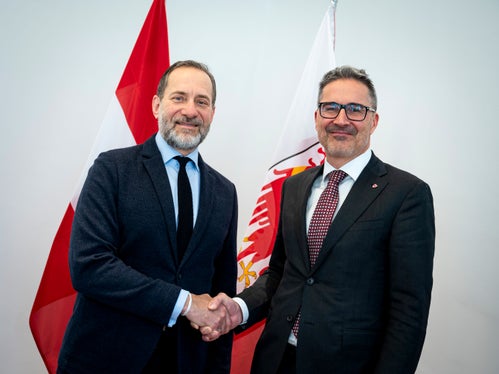 Michael Rendi è ambasciatore austriaco in Italia dall'ottobre 2025. Il 30 gennaio ha fatto visita per la prima volta al presidente della Provincia Kompatscher. (Foto: USP/Fabio Brucculeri)