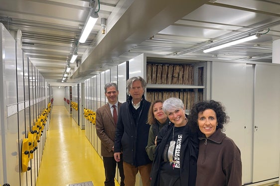 Simone De Giacinto (Inspektor für das Grundbuch), Peter Kasal (Abteilungsdirektor Grundbuch, Grund- und Gebäudekataster), Laura Rosa (Rechenzentrum), Cristina Mondini und Denise Zandonai (Inspektorat für das Grundbuch). (Foto: LPA)