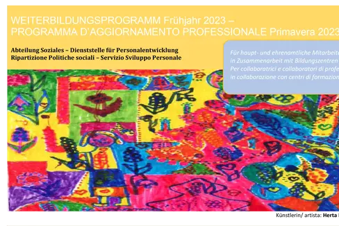 È stata pubblicata la guida ai corsi di aggiornamento primaverili per collaboratori professionali, volontari e cittadini interessati dei servizi sociali edita dal Servizio sviluppo personale della Provincia (Foto: ASP)