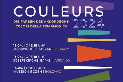Edizione 2024 per “I colori della fisarmonica”. La rassegna concertistica si terrà il prossimo fine settimana: il 12 aprile a Merano, il 13 aprile ad Appiano ed il 14 aprile a Bolzano (Foto: ASP/Direzione provinciale Scuole di musica)