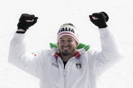 Una giornata che vale una carriera. Dominik Paris sul podio di Bormio festeggia la medaglia di bronzo conquistata nella prova olimpica di discesa libera. (Foto: Pentaphoto. La foto può essere utilizzata solo per questo comunicato stampa)