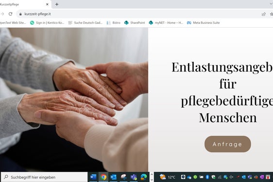 Eine neue Online-Plattform, erreichbar unter www.provinz.bz.it/kurzzeitpflege, erleichtert die Suche nach einem Kurzzeitpflegebett. (Screenshot: LPA)