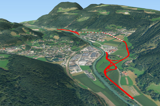 Il nuovo tratto della circonvallazione di Chines in Val Pusteria (Foto: Ripartizione infrastrutture)