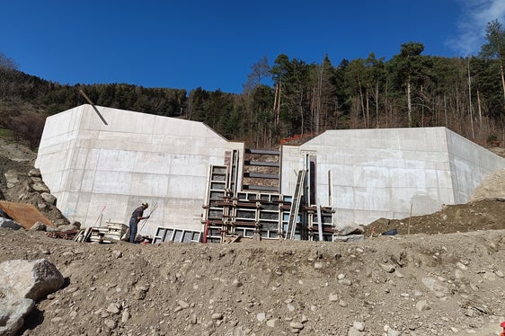 Il bacino di ritenzione sul fossato Horner a Vandoies ha una capacità di 4.000 metri cubi. (Foto: USP/Ufficio Sistemazione bacini montani Est/Andreas Unterberger)