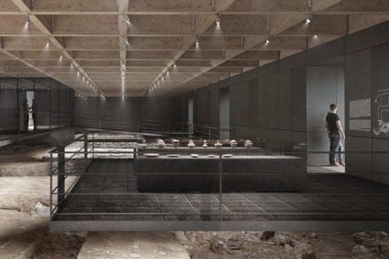 Un rendering dell'intera zona di rinvenimento dei reperti della villa romana (Foto: ASP)