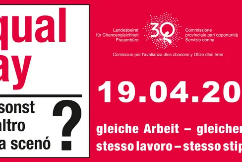 Quest'anno, l’Equal Pay Day ricorre domani, 19 aprile. (Grafica: Servizio donna della Provincia)