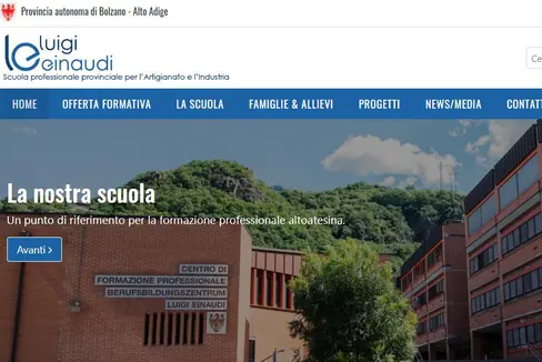 La pagina web dell'Istituto Einaudi (Foto: ASP/Einaudi)