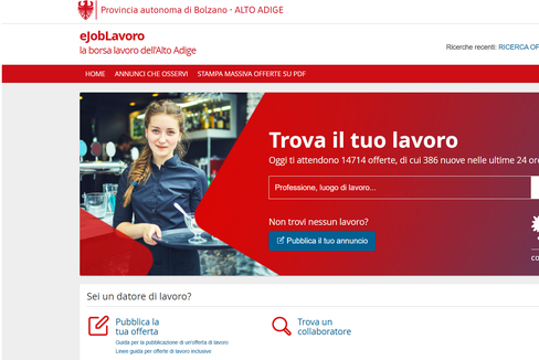 La borsa lavoro dell'Alto Adige eJobLavoro offre l'accesso ad un numero sempre più grande di posti di lavoro liberi. Vi è stata inoltre integrata anche la piattaforma Karriere Südtirol. (Foto: USP)
