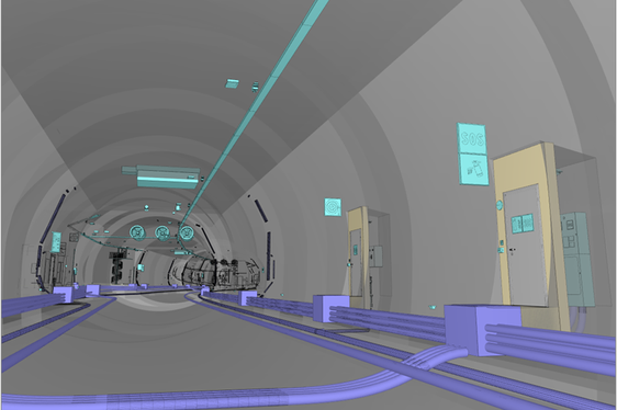 Die EU-weite Ausschreibung der Installationsarbeiten für die technischen Anlagen im Tunnel der Meraner Nordwest-Umfahrung umfasst einen Betrag von rund 17 Millionen Euro. (Rendering: Landesabteilung Tiefbau)