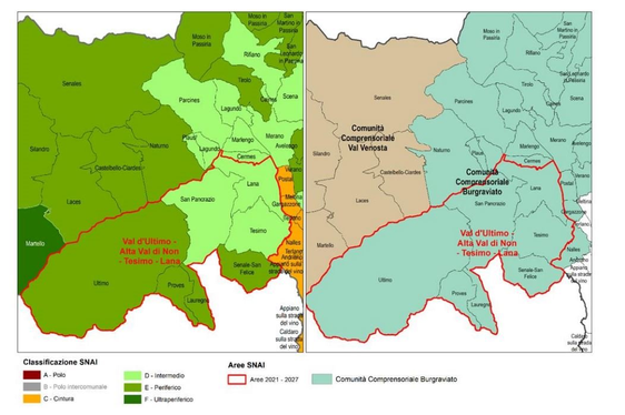 La Provincia di Bolzano aderisce alla Strategia nazionale per le Aree Interne (SNAI) 2021-2027 con due territori. Si tratta dell'area Val d'Ultimo - Alta Val di Non-Tesimo e Lana (nella foto) e dell'Alta Val Venosta. (Fonte: Ripartizione Europa)
