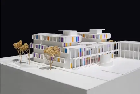 Das Rendering zeigt das Studentenwohnheim, das auf dem Krankenhausareal in Bozen innerhalb 2026 umgesetzt wird. (Foto: LPA/Abteilung Hochbau)