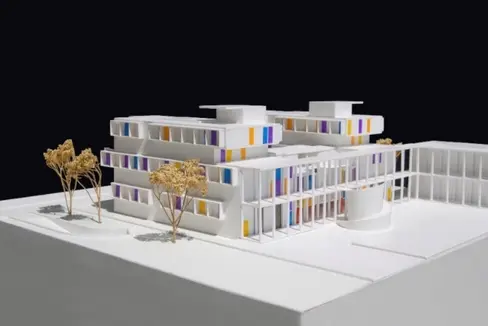 Das Rendering zeigt das Studentenwohnheim, das auf dem Krankenhausareal in Bozen innerhalb 2026 umgesetzt wird. (Foto: LPA/Abteilung Hochbau)