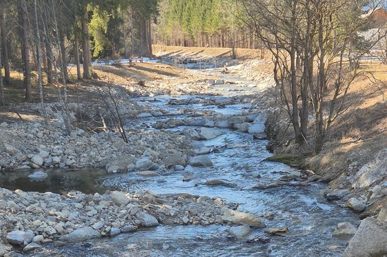 Nach den Revitalisierungsarbeiten des Amtes für Wildbach- und Lawinenverbauung Ost zeigt sich das Flussbett des Pidigbachs (Gsieserbachs) in St. Martin in Gsies nun naturnäher. (Foto: LPA/Amt für Wildbach- und Lawinenverbauung Ost in der Agentur für Bevölkeurngsschutz)