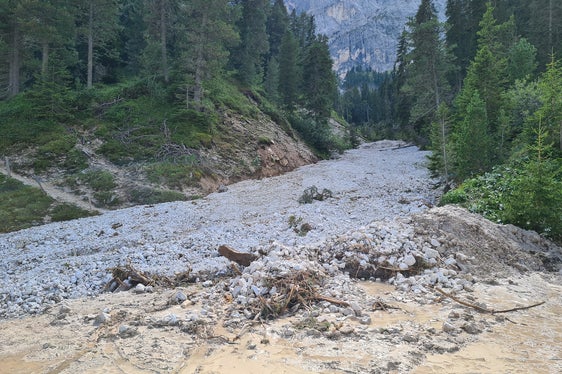 In mehreren Seitenbächen der Lasanke sind gestern Murgänge aufgetreten. (Foto: LPA/Landesamt für Wildbach- und Lawinenverbauung Ost)