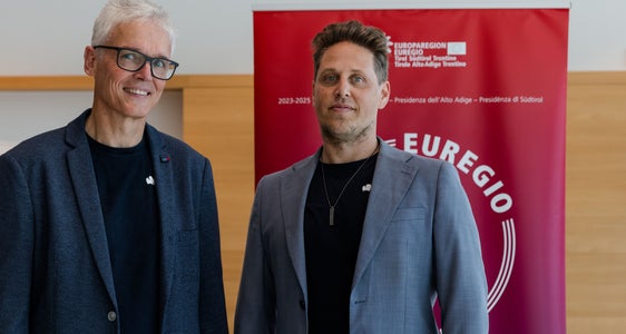 Premio innovazione, 3. posto: Bernhard Weiskopf (nella foto a sinistra) e Florian Ennemoser dell'azienda Wiegon GmbH di Landeck (Foto: EFA/Philipp Huber)