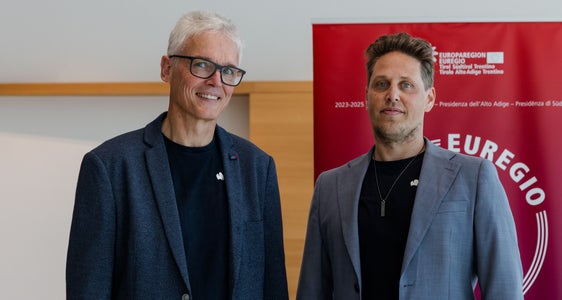 Innovationspreis, 3. Platz: Bernhard Weiskopf (l.) und Florian Ennemoser vom Unternehmen Wiegon GmbH aus Landeck (Foto: EFA/Philipp Huber)