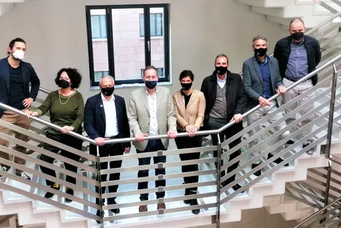 LR Bessone mit den Vertretern der Architektenkammer und den Direktoren (Foto: LPA/Igor Cocca)