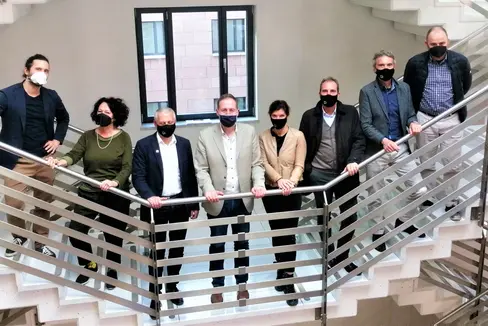 LR Bessone mit den Vertretern der Architektenkammer und den Direktoren (Foto: LPA/Igor Cocca)