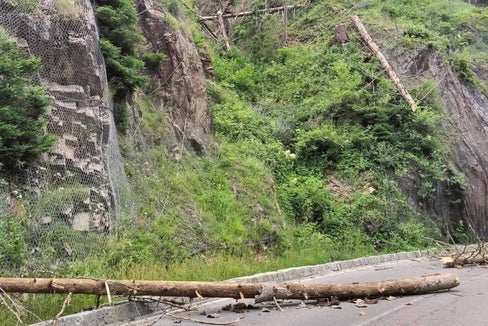 La mosöra vá debojëgn por intervënc de metüda en segurëza dla strada, por tó demez i prighi liá ala presënza di lëgns rosedá tl bosch sura strada, chi che podess tomé jö y tigní sö la zircolaziun. (Foto: USP/Departimënt Nfrastrutures y Mubltà)