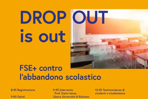 Venerdì 31 maggio si terrà nel cortile interno di Palazzo Widmann a Bolzano l’evento “Drop out is out” dedicato agli interventi contro la dispersione scolastica individuati all’interno del Programma FSE+ 2021-2027 (Foto: ASP/Ripartizione Europa)