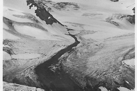 (Foto: Fränzl, Lorenz: Ghiacciaio del Cevedale verso Gran Zebru - Gruppo dell’Ortles. 1930 – 1940. Inv. Nr. 4105791, Touriseum - Museo provinciale del Turismo - Castel Trauttmansdorff)