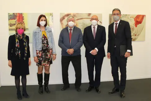 Familienlandesrätin Deeg, ASDI-Koordinatorin Roberta Cirimbelli, ASDI-Präsident Elia Morato, ASDI-Gründer Elio Cirimbelli, LH Kompatscher (Foto: LPA/Carmen Kollmann)