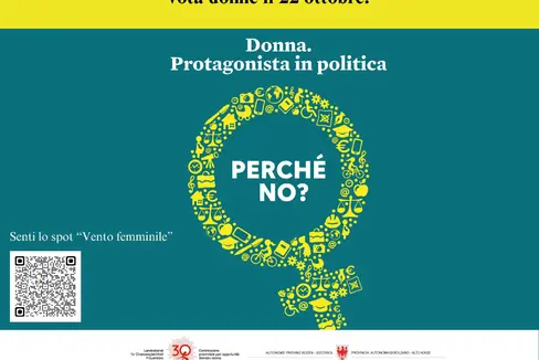 La Commissione provinciale per le pari opportunità per le donne e il Servizio donna della Provincia sensibilizzano sulla necessità di sostenere attivamente le donne alle elezioni (Foto: Servizio donna)