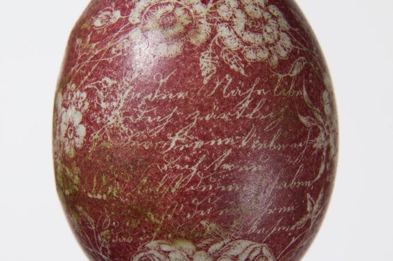 Auch dieses eingeritzte Osterei der Annamaria Sanonre aus dem Jahr 1869 ist in der Virtuellen Ausstellung „Vom Großen und Kleinen“ abrufbar. (Foto: LPA/Museum Gherdëina)