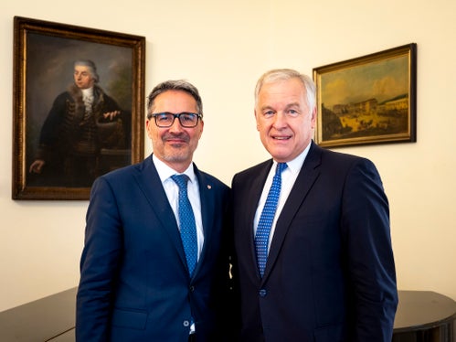 Il presidente Kompatscher ha colto l'occasione del primo incontro a Roma per informare l'ambasciatore Eichtinger sullo stato attuale della riforma dell'Autonomia (Foto: USP/Fabio Brucculeri)