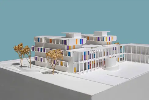 Dieses Rendering zeigt das neue Studentenwohnheim mit 200 Betten am Ausbildungszentrum Moritzing in Bozen. (Foto: LPA/Landesressort für Hochbau und technischen Dienst)