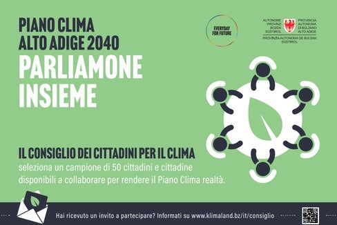 L'Istituto provinciale di statistica (Astat) selezionerà 50 cittadini, più un gruppo di giovani tra i 16 e i 18 anni, per formare il Consiglio dei cittadini per il clima (Foto: ASP)