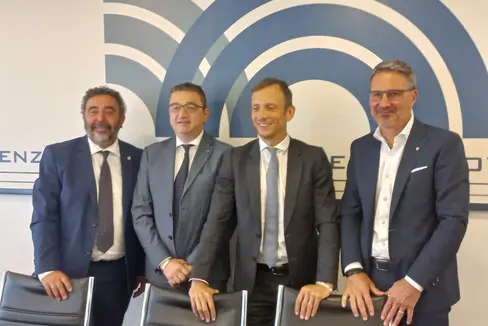 Da sinistra l'assessore della Regione autonoma della Sardegna Carlo Doria, il presidente della Provincia autonoma di Trento Maurizio Fugatti, il presidente della Regione autonoma Friuli-Venezia Giulia Massimiliano Fedriga e il presidente della Provincia autonoma di Bolzano Arno Kompatscher oggi a Roma (Foto: ASP/mdg)